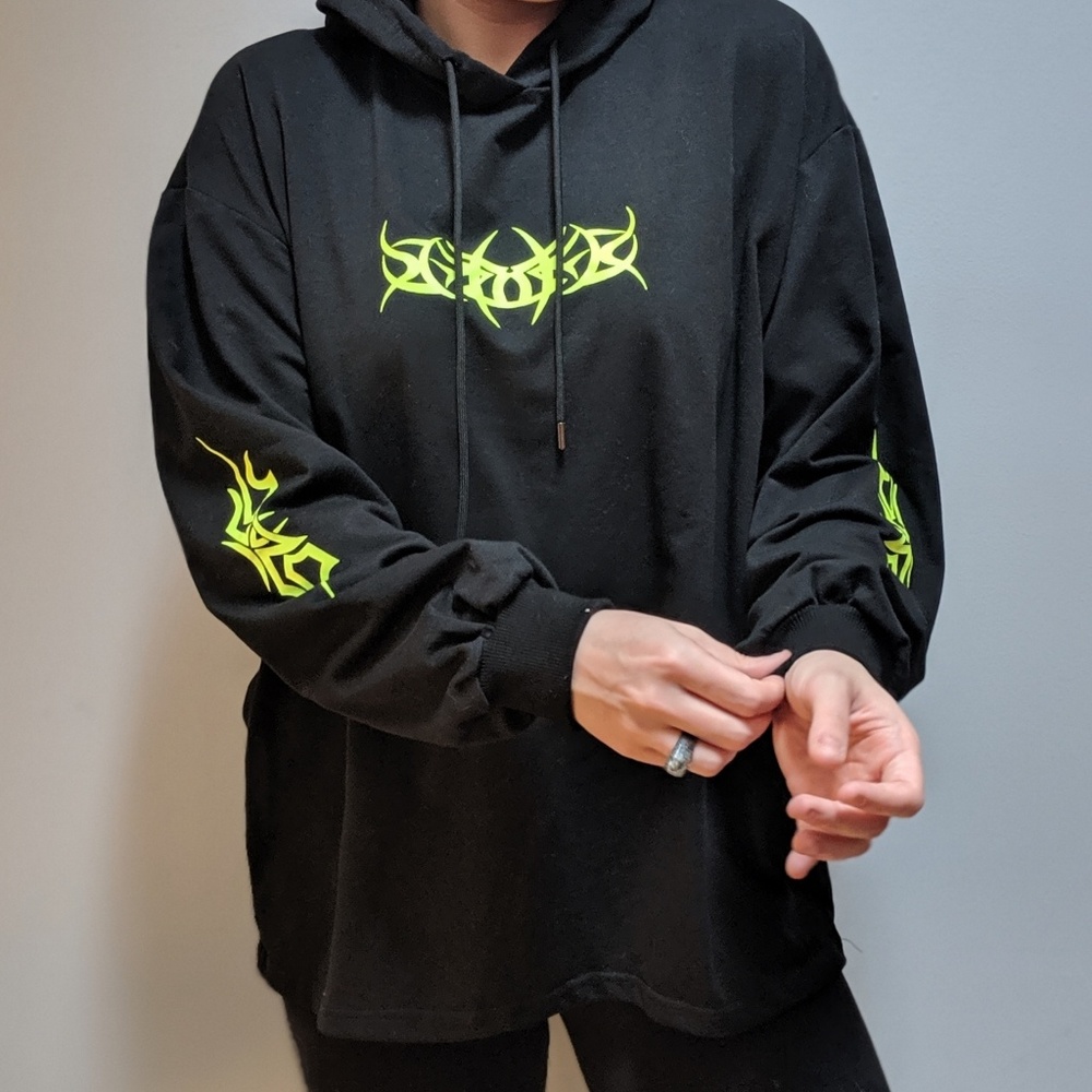 Black/Neon Green Hoodie